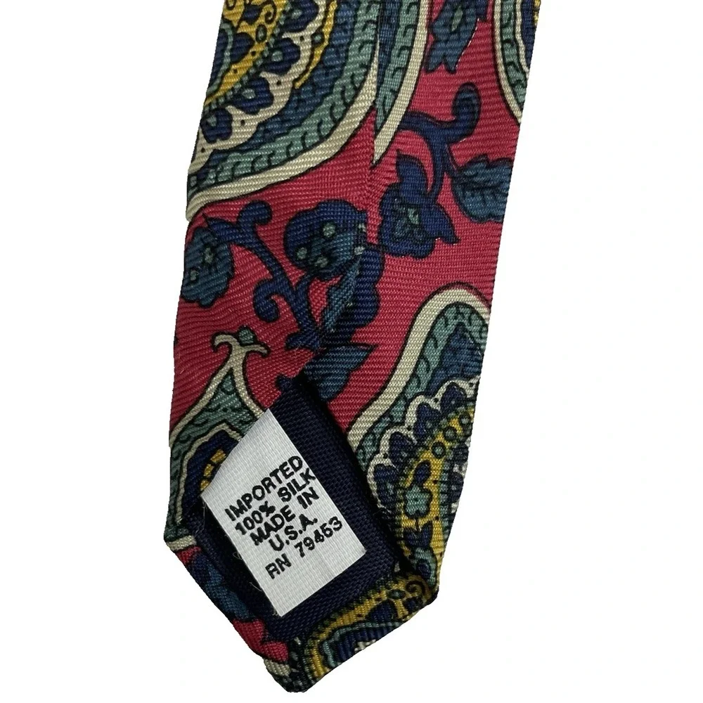 Saddlebred Silk Ties Vintage Paisley Polka Dot Mens Necktie‎ Bundle 4pc USA Made